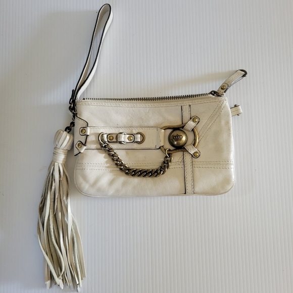 ❤️ 3 for $35 vintage juicy couture wristlet clutch wallet fringe leather - Picture 1 of 10